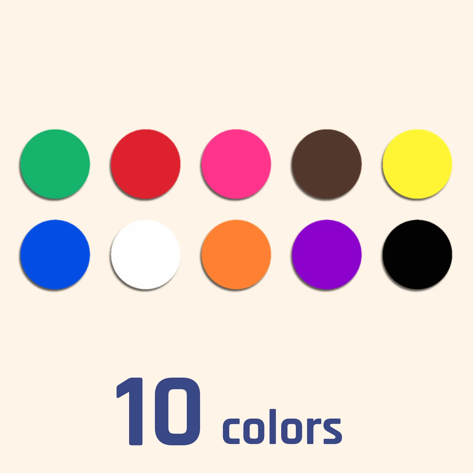 Gommettes Autocollantes Rondes 10mm - 10 Couleurs, 3000 Pièces