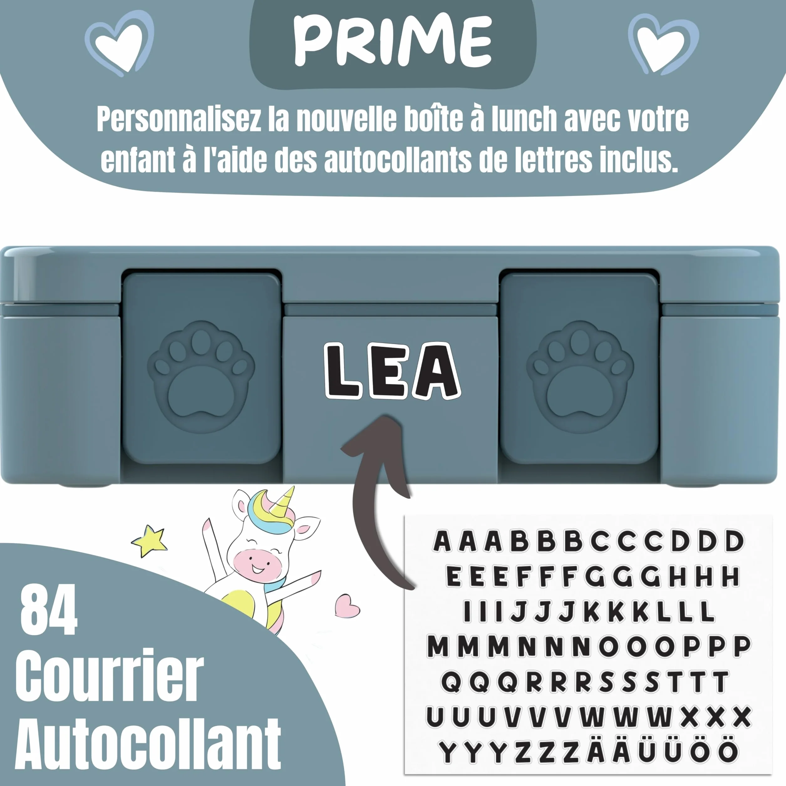 BEARFOOT Bento Box COMPACT Boîte repas enfant sans BPA 1.000 ml