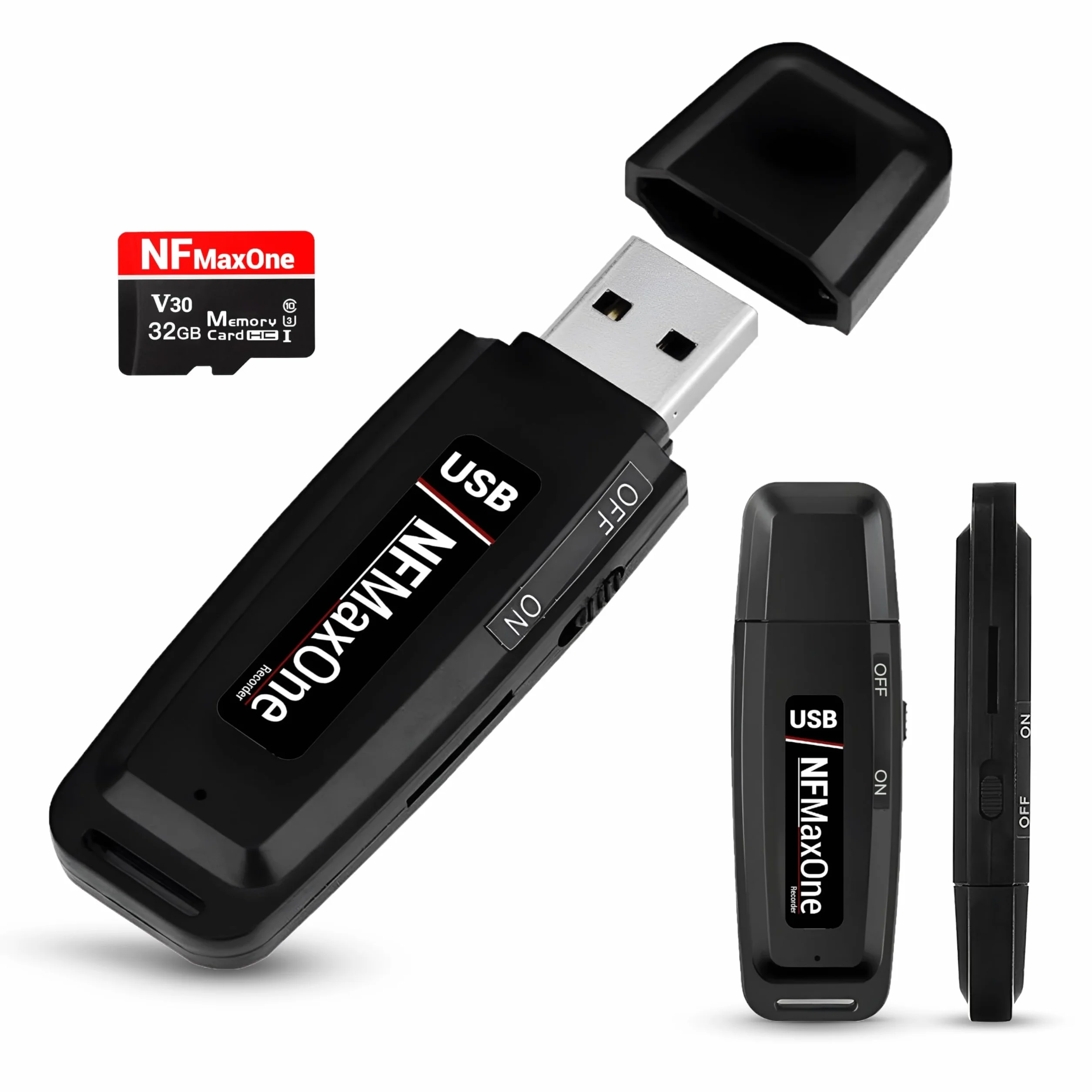 Enregistreur Vocal Espion Numérique 32 Go Mini Audio Réunions Interviews Cours USB Portable 500 Heures