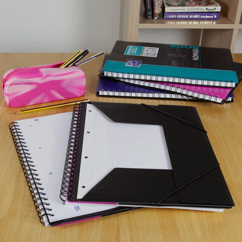 Oxford NomadBook Cahier Spirale A4+ 24 x 32 cm Grands Carreaux Seyès 160 Pages