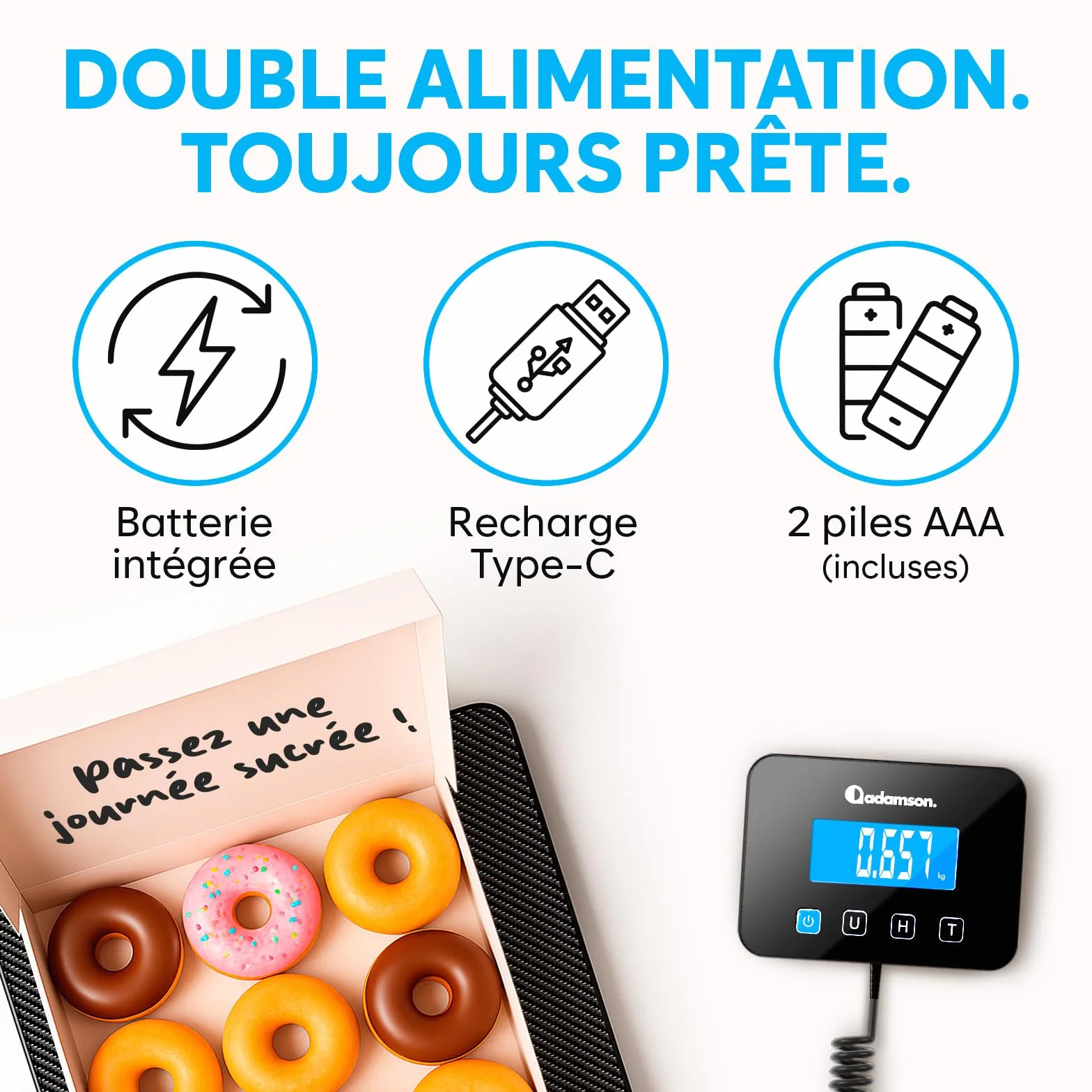 Balance Colis Électronique 200 kg/10 g Professionnelle avec Hold/Tare - Tapis Noir