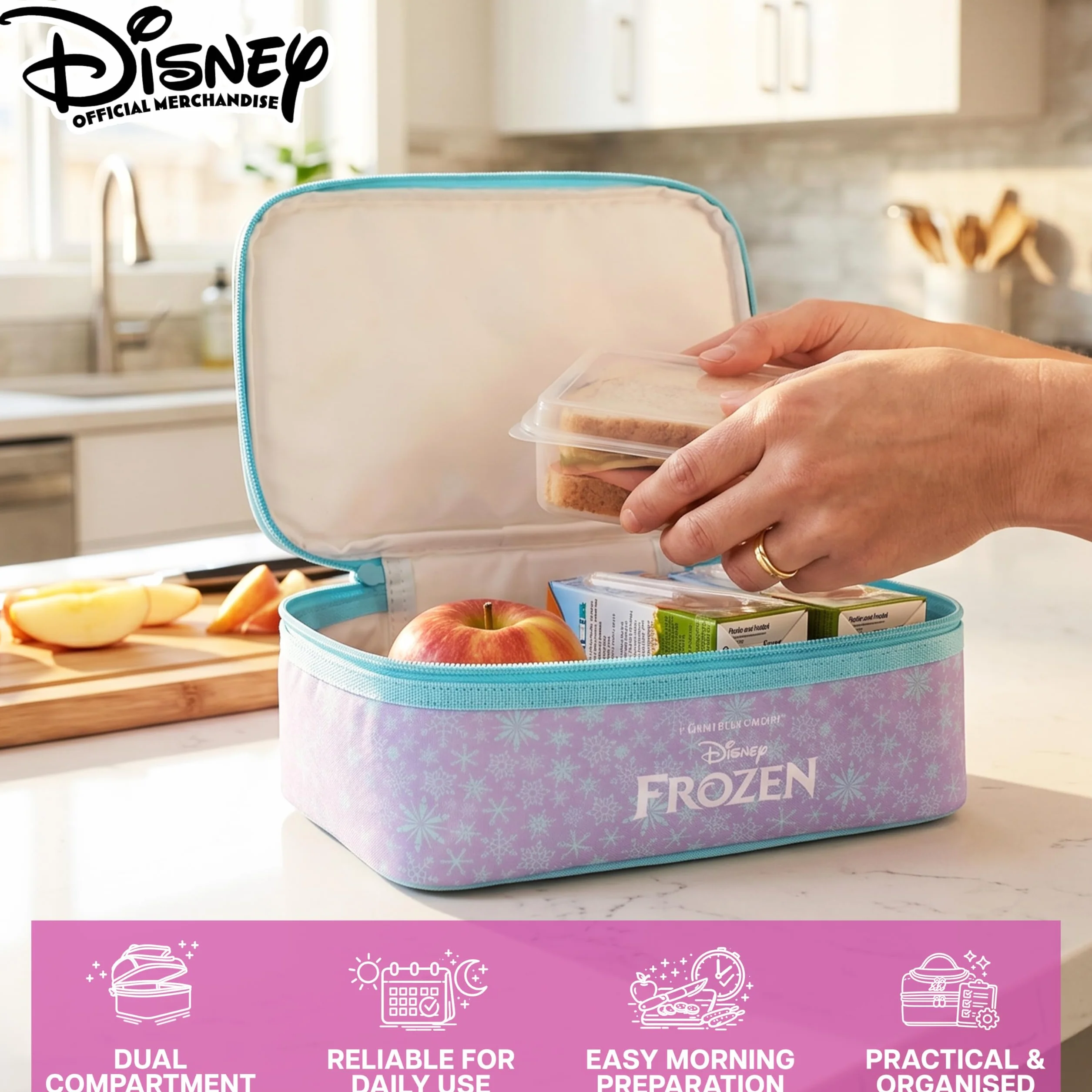 Disney Reine Des Neiges Sac Isotherme Repas Enfant Fille Violet Frozen