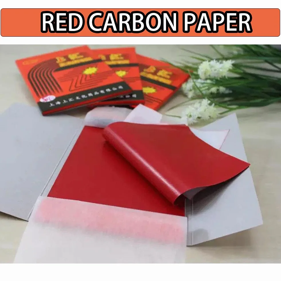 Papier carbone rouge Lot de 100 feuilles qualité supérieure