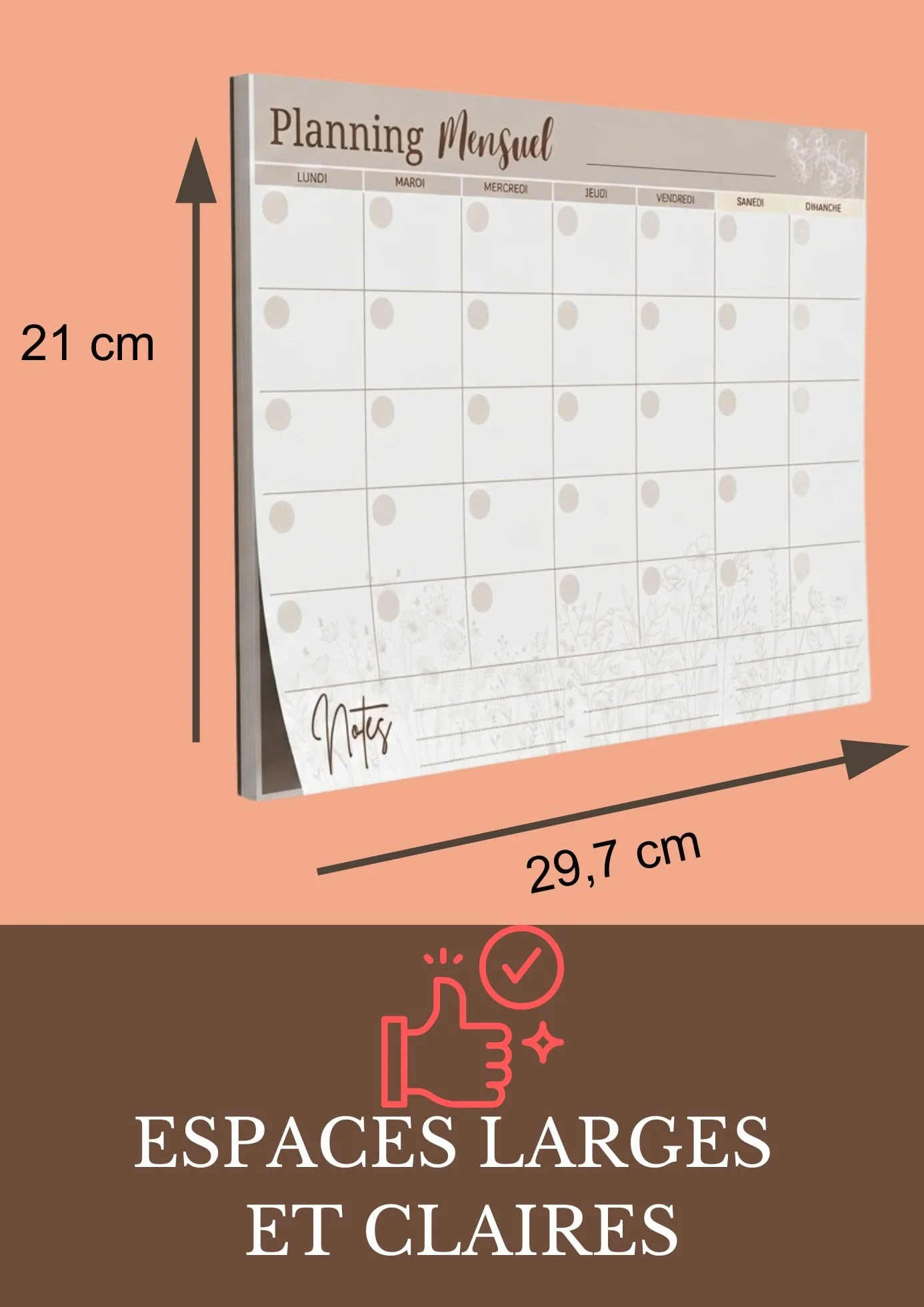 Planning Mensuel Magnétique Papier 25 Feuilles Sans Date Organisation Frigo Agenda Familial Fabriqué en France