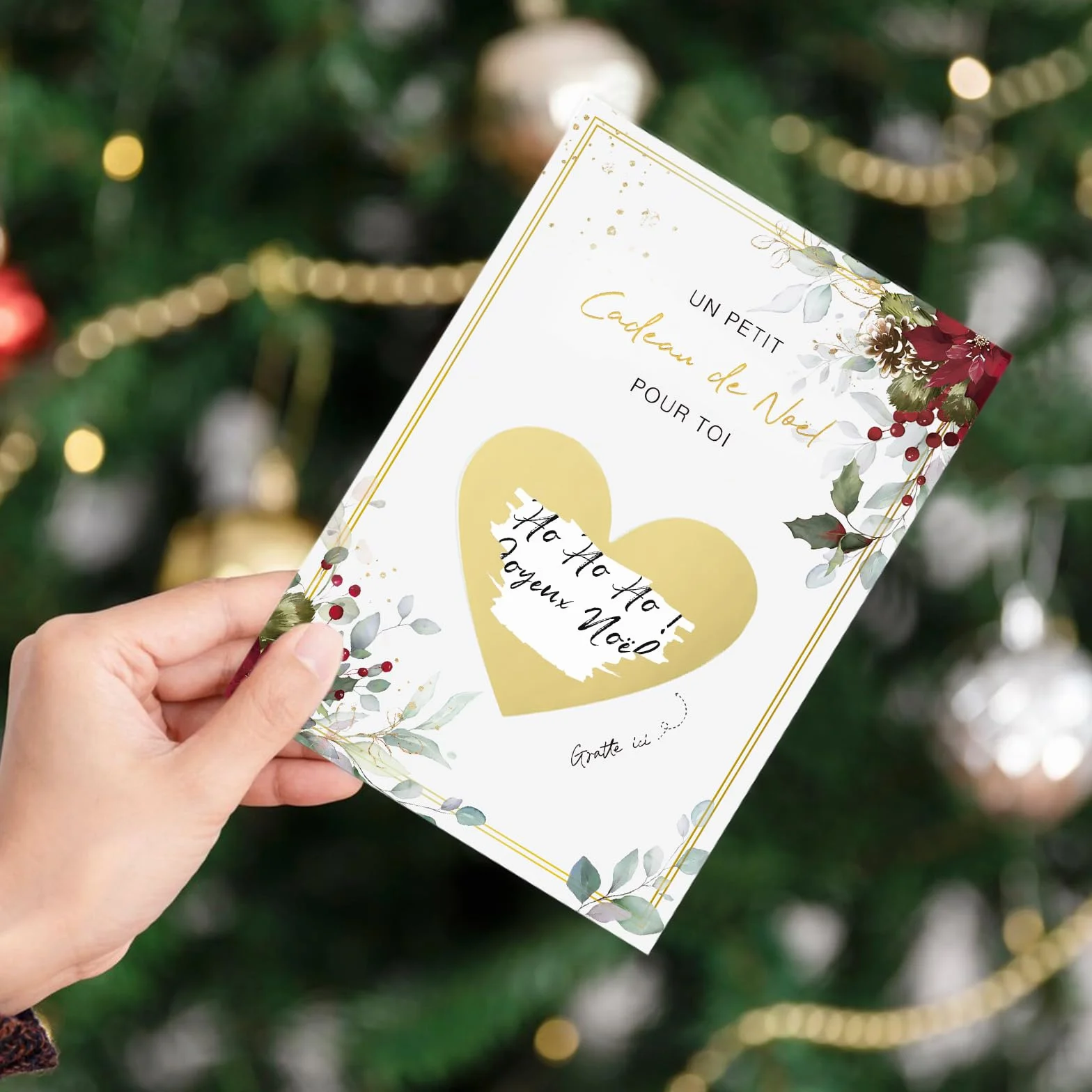 GEBETTER 6Pcs Carte Gratter Noël Autocollant avec Enveloppe Carte de Vœux Cadeau DIY