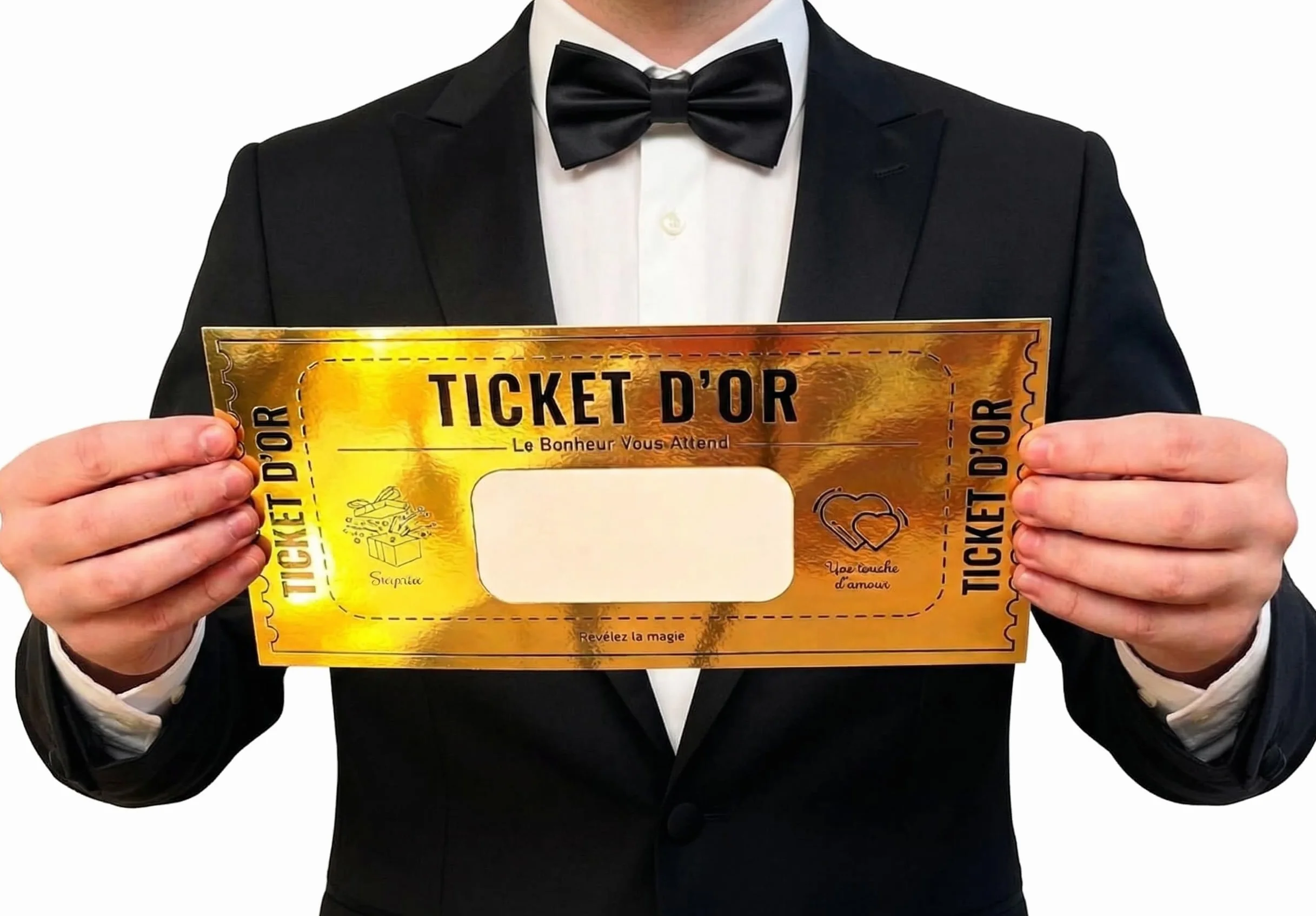 Grande Cartes à Gratter en Or Golden Ticket Surprise Idées Cadeaux d'Été Cadeaux de Graduation Passe d'Embarquement pour les Fêtes (Lot de 1)