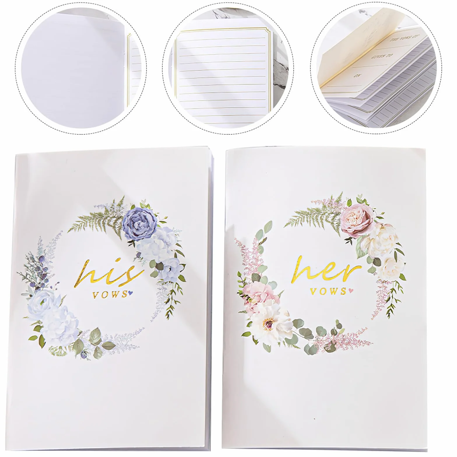 Livres de Vœux Mariage Lot de 2 Carnets Papier pour Couples et Invités