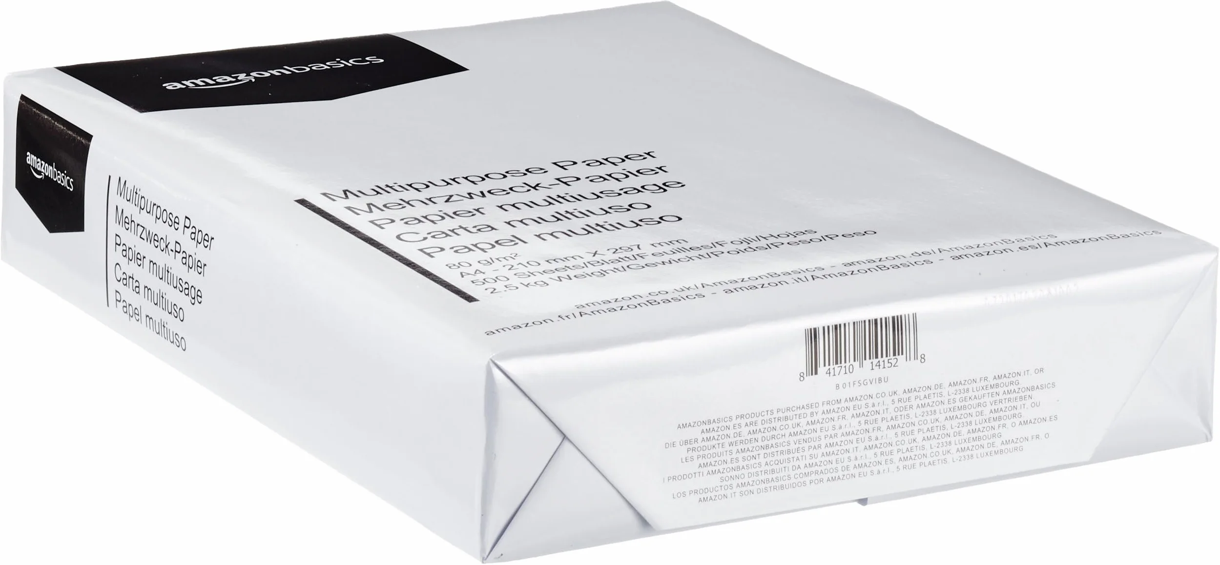 Amazon Basics Papier multi-usage A4 80g, carton 5 ramettes 2500 feuilles