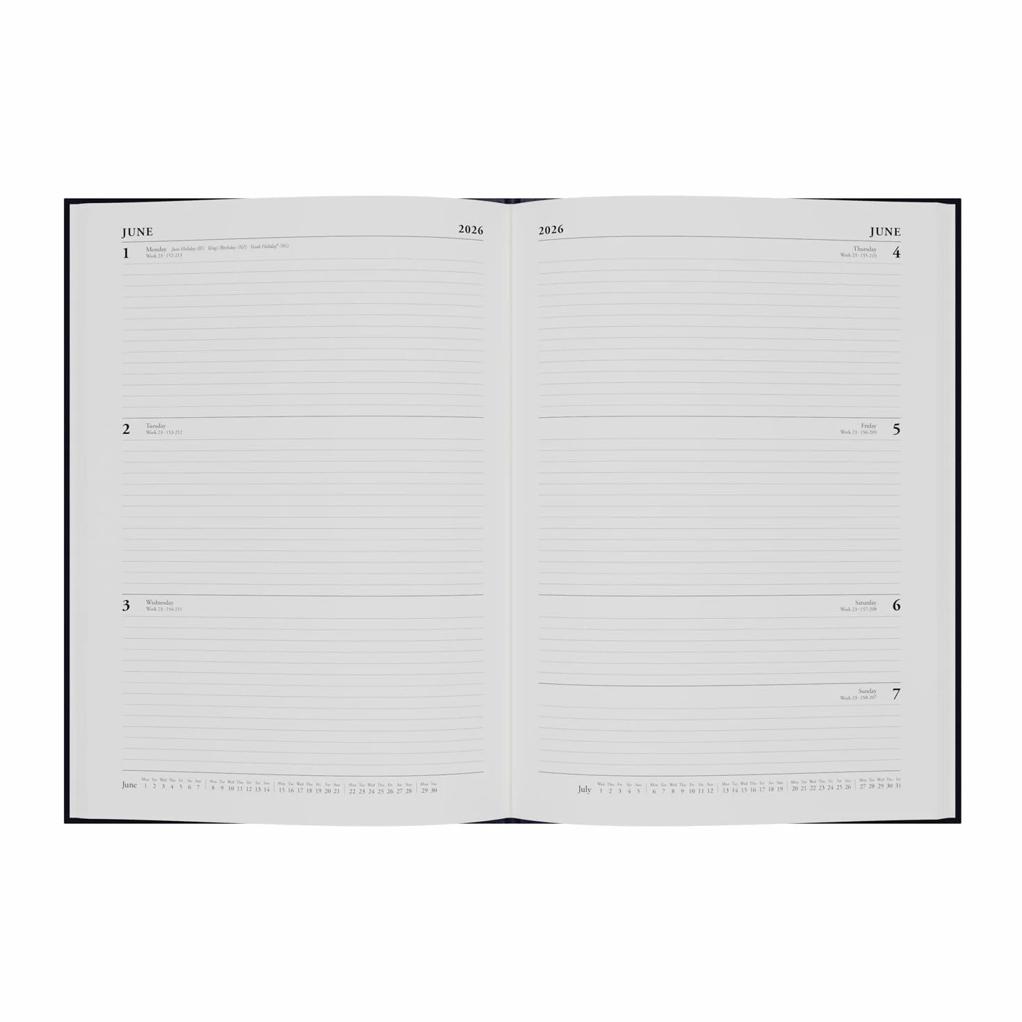 Collins Agenda semainier 2026 12 mois couverture rigide marron