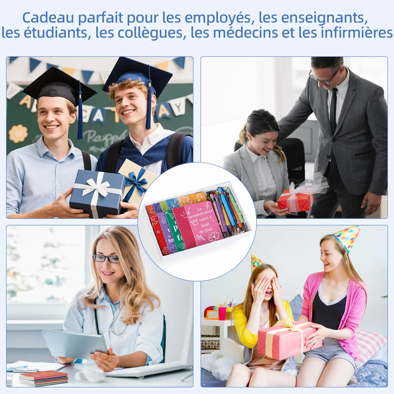 Carnets de notes motivants 10 pièces avec stylos à bille 10 pièces cadeaux inspirants