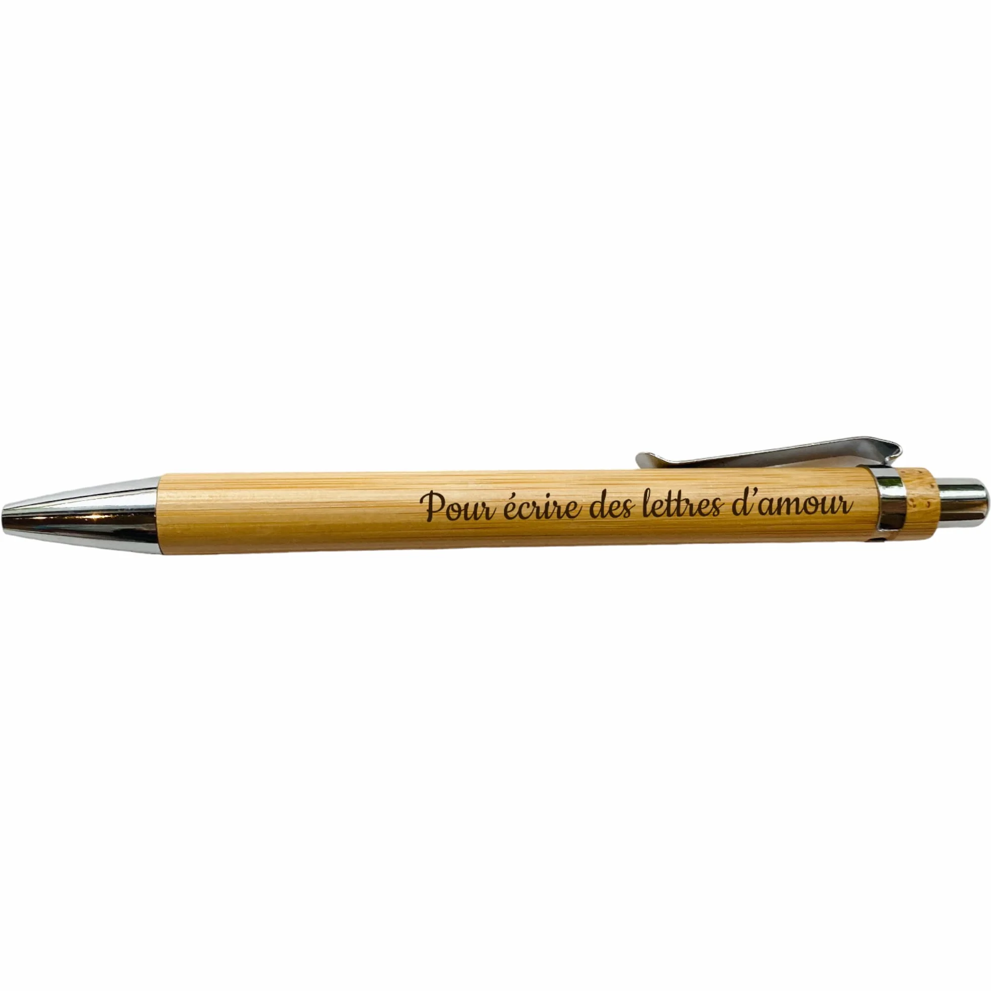 Stylo à bille bambou personnalisé cadeau maitresse mariage témoin fête des pères en bois personnalisable entreprise anniversaire comité