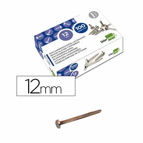 Attache Parisienne Acier Laitonné N.0 12mm Liderpapel 02830