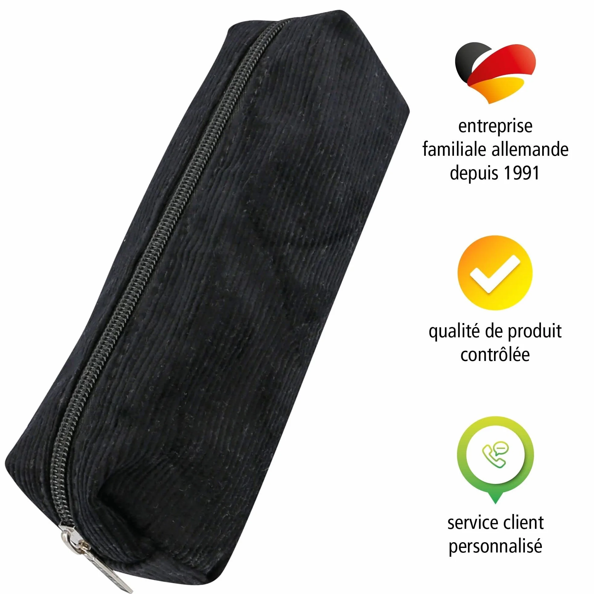 Trousse Scolaire Noire Fourre-Tout Grande Capacité Design Cord Black pour École Lycée