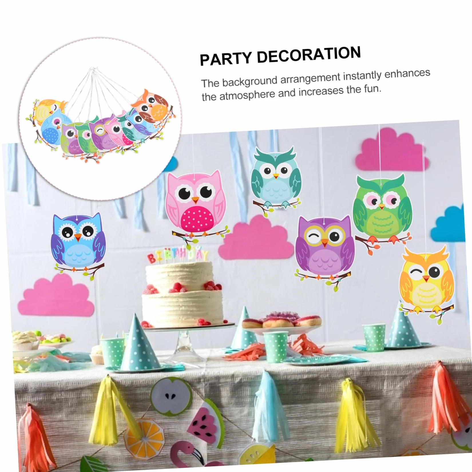 ORFOFE Décoration Rentrée Scolaire Hibou Suspendue en Papier et Corde Coton