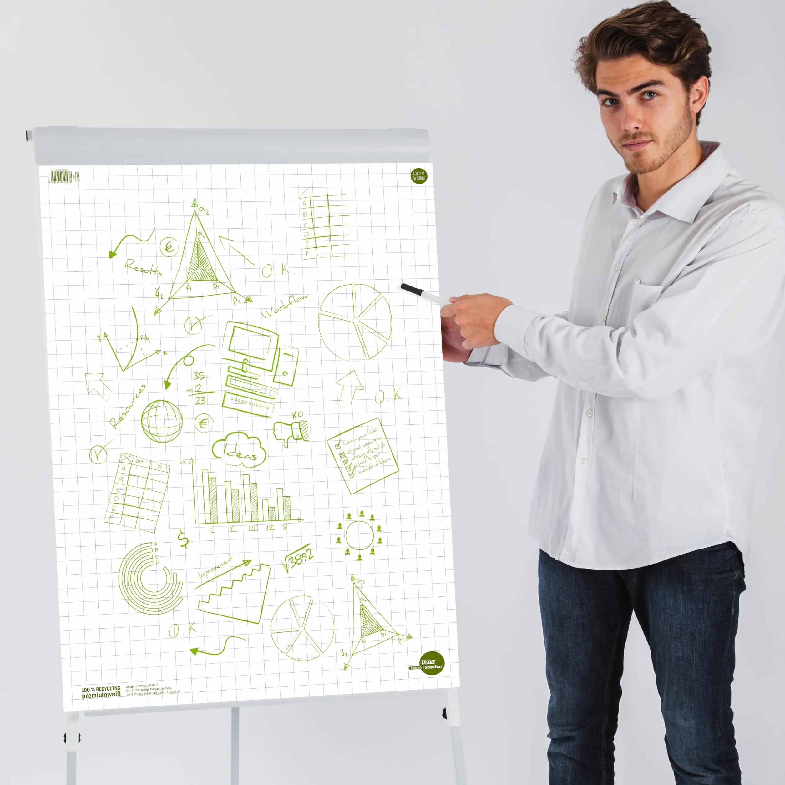 Staufen Ursus Style Blocs papier flipchart 68x99 cm 80 g/m² vierge 5 pièces