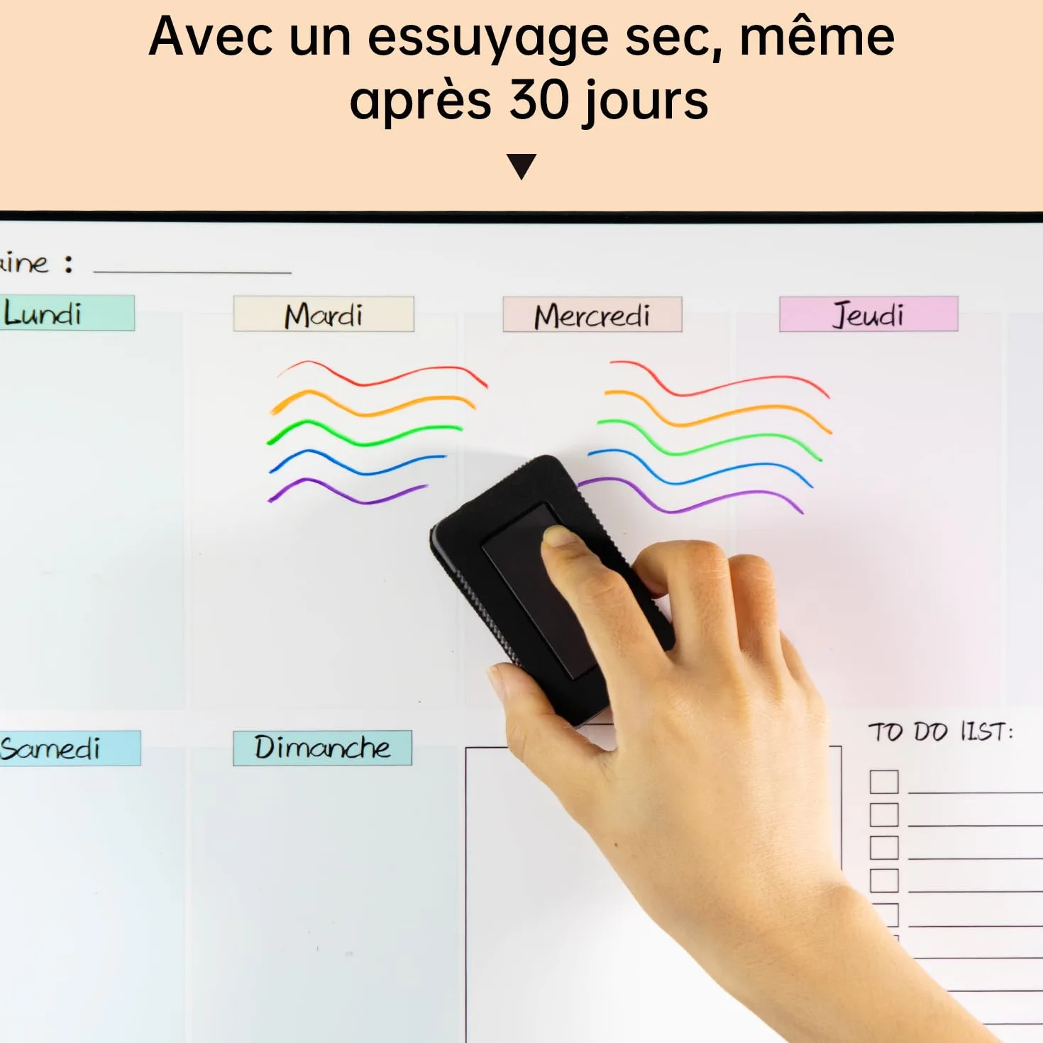 MCCORL Calendrier Magnetique Organisateur Tableau Frigo 42x28cm effacable en Français
