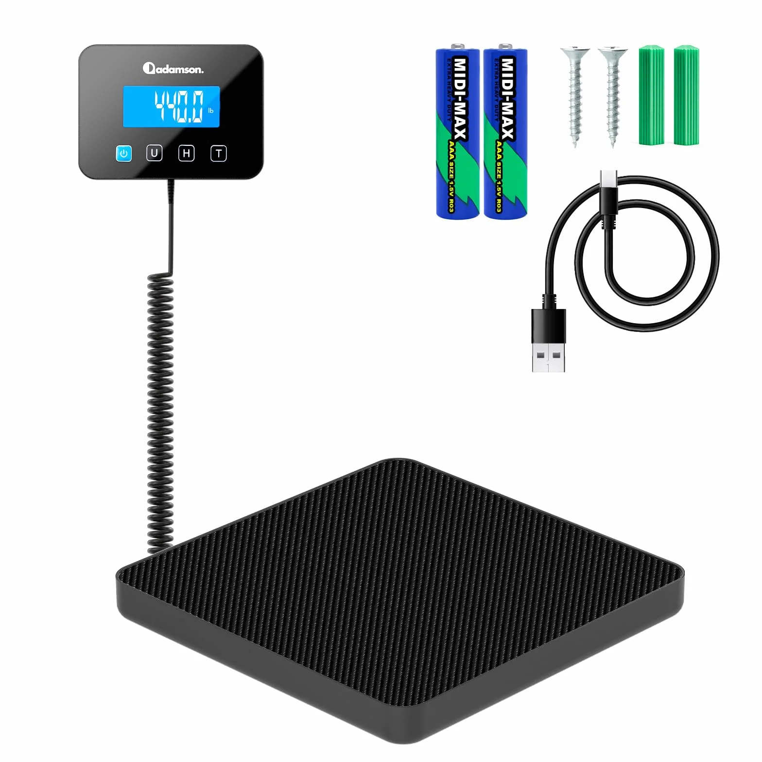 Balance Colis Électronique 200 kg/10 g Professionnelle avec Hold/Tare - Tapis Noir