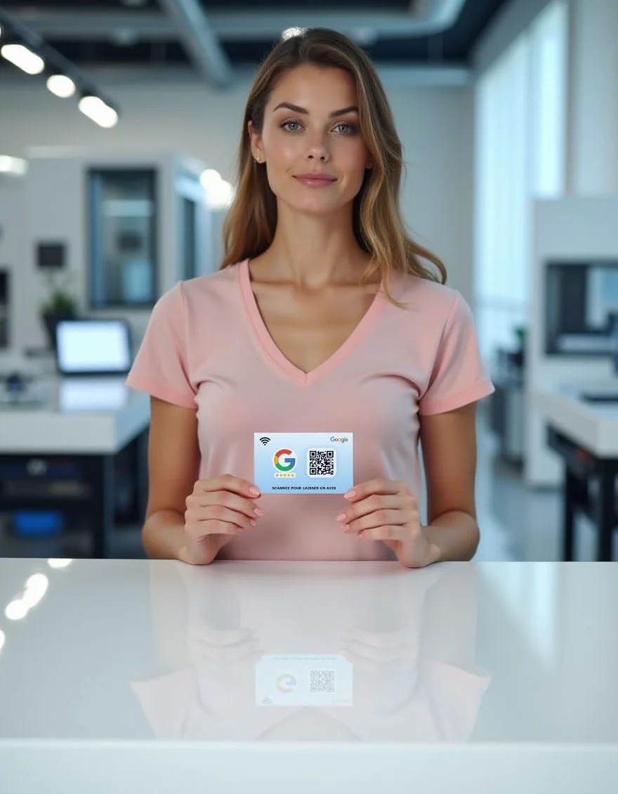 Carte Google Avis NFC QR Code Collectez Avis Clients Format Carte Visite Entreprises Commerces