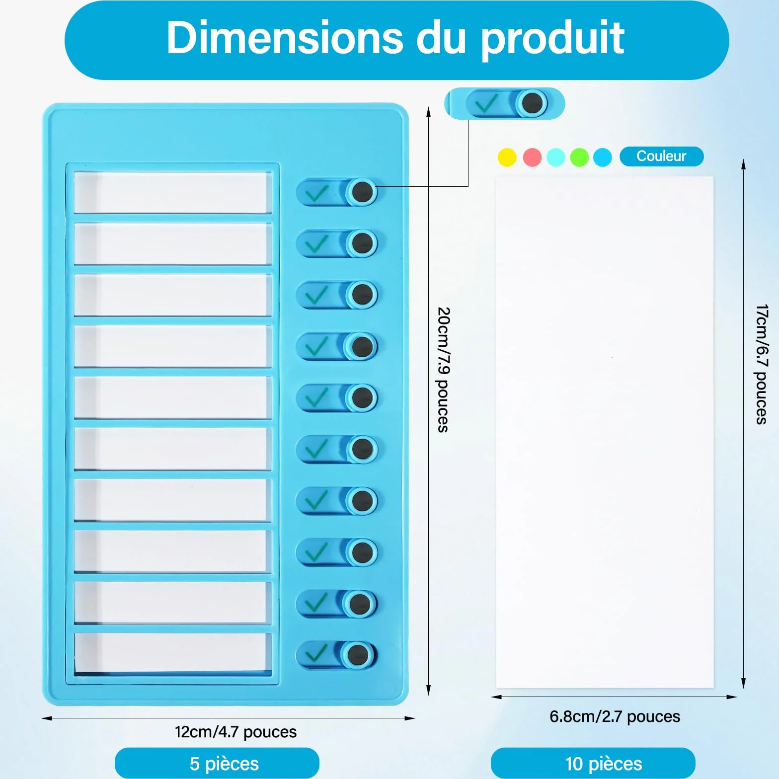 Tableaux de Listes de Tâches Vierges, Tableau de Checkliste pour Enfants avec 20 Feuilles de Carton, Planificateur