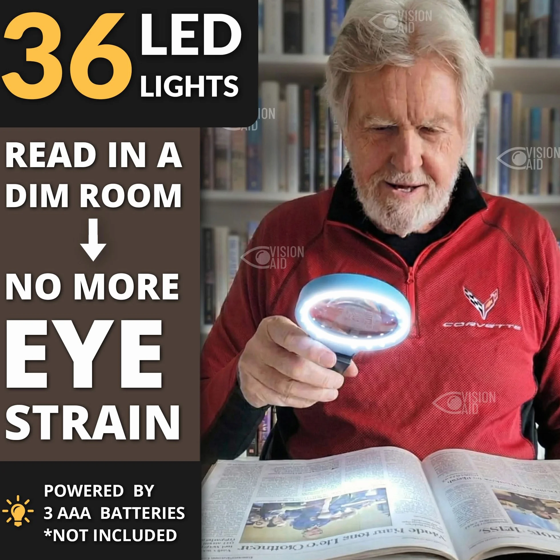 Loupe 30X avec 36 Lumières LED Ultra-Brillantes et étui de Rangement | Loupe Mains Libres pour la Lecture, l'artisanat, Les Loisirs