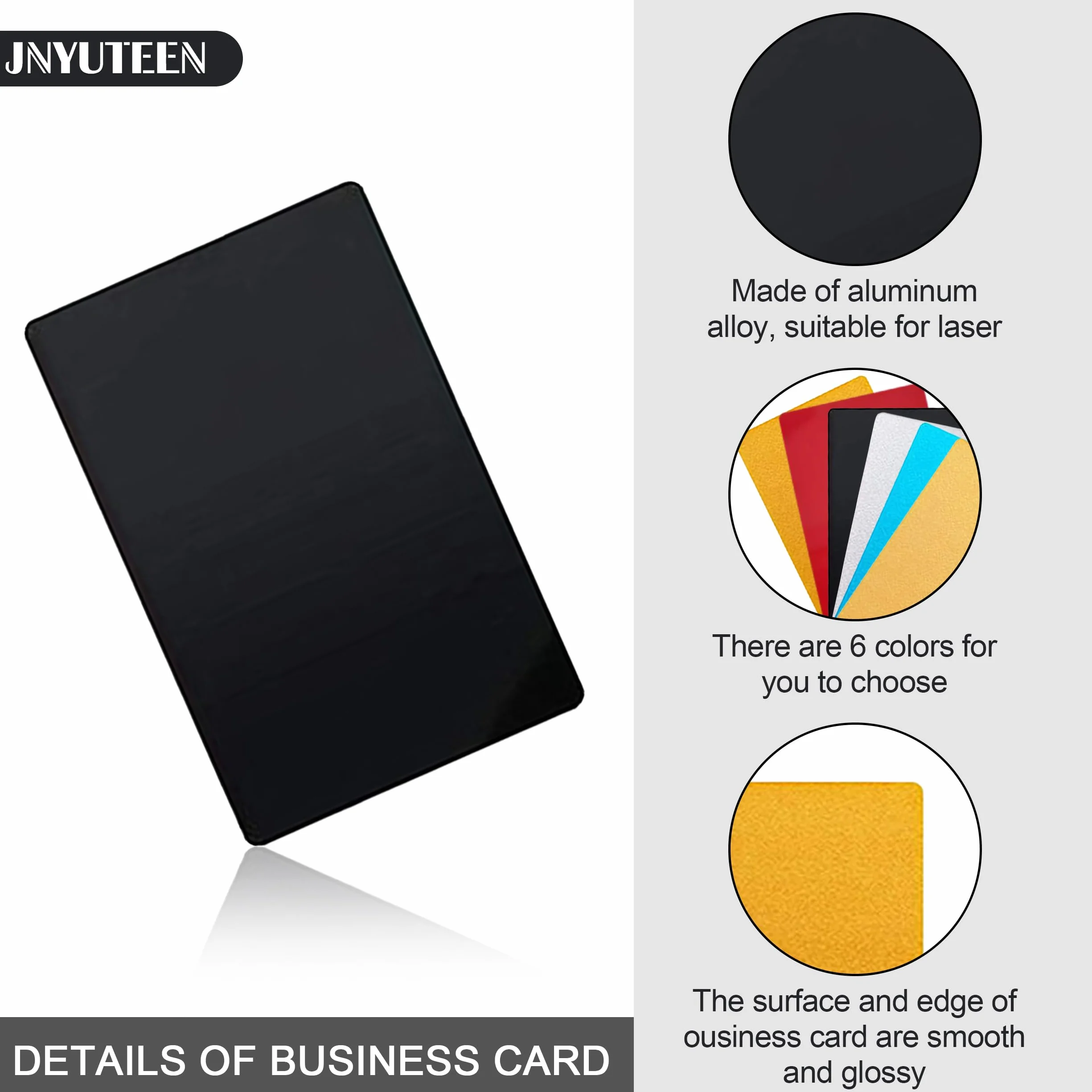 Cartes de Visite en Métal 8,6 x 5,4 cm Aluminium Vierges Gravables 6 Couleurs DIY