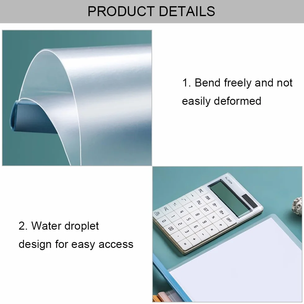 10 Feuilles A4 Couvertures de Rapports Plastique Transparent Barre Coulissante