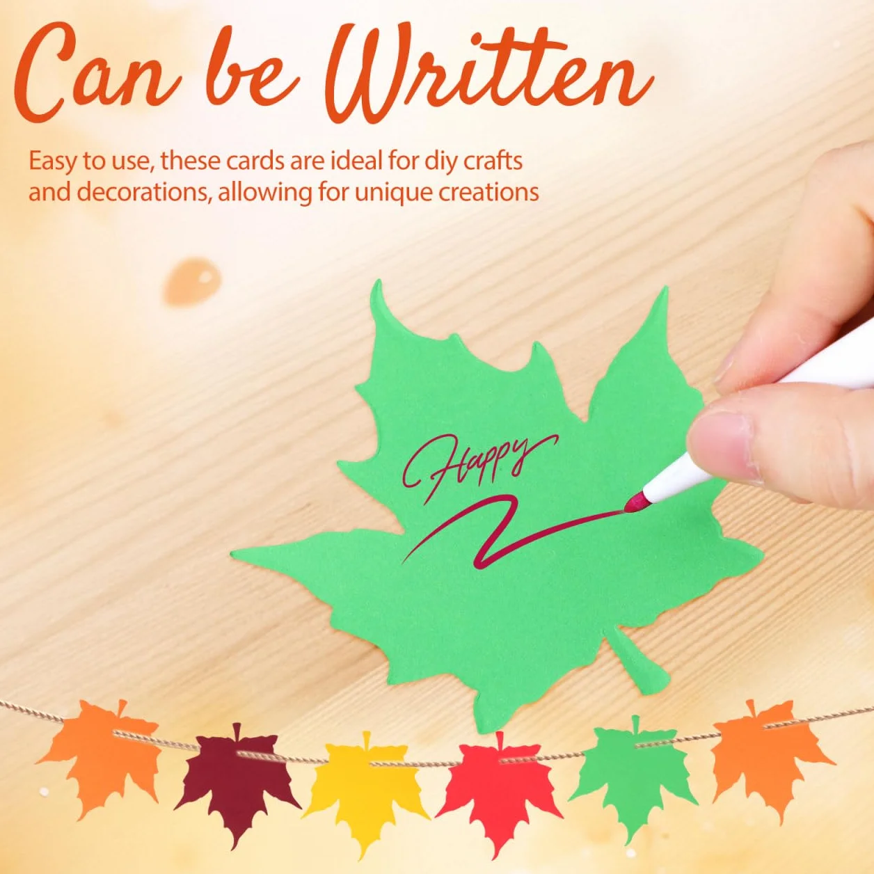 50 Cartes Message Feuilles Érable Découpées Main Papier Déco Automne Thanksgiving Fête Diy