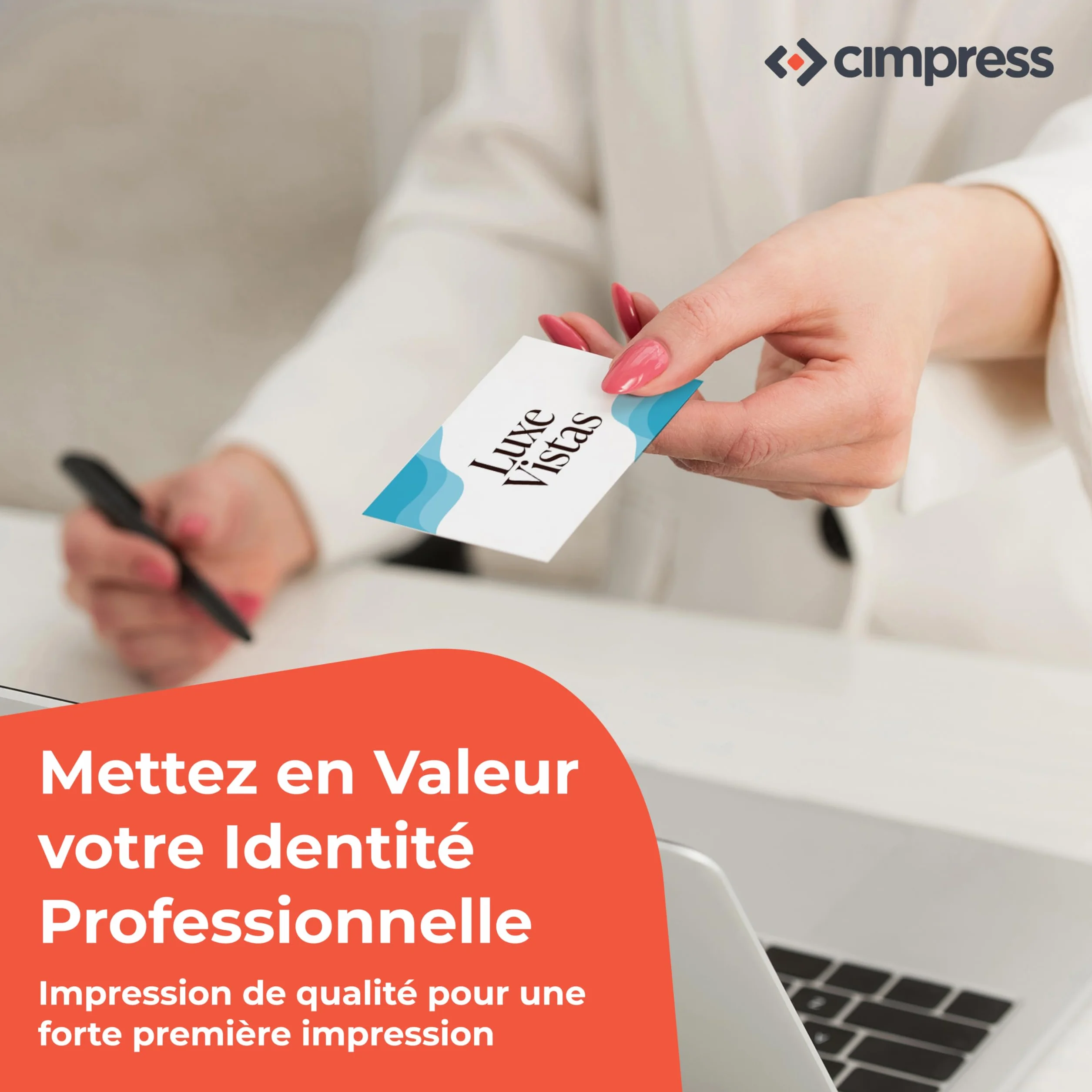 Cimpress Cartes de Visite Personnalisées 85x55 mm, Lot de 100, Papier 300g m² Mat, Impression Recto Verso