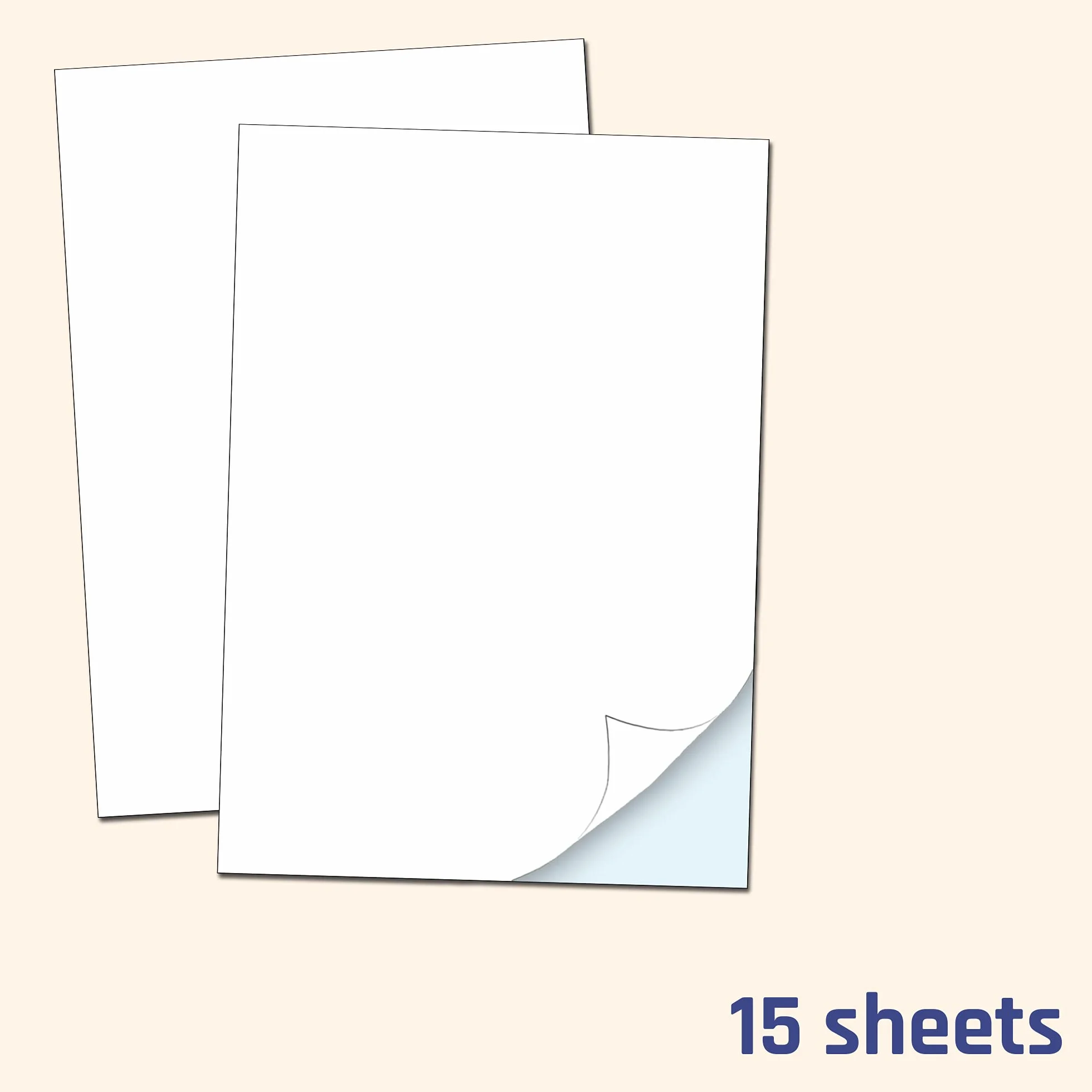 Vinyle Imprimable Papier Autocollant Étanche A4 Blanc 15 Feuilles