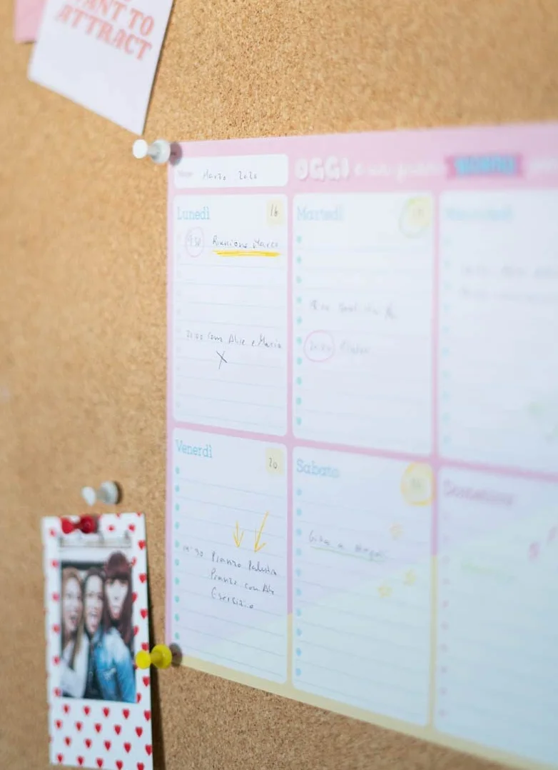 Grupo Erik Bloc Notes A4 Carouge Blue&Pink Semainier Sous-Main Bureau Planner Hebdomadaire Papeterie Bureau To Do List Blocs Mémo Fournitures Scolaires Version Italienne