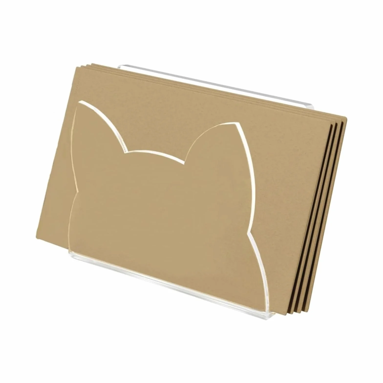 Porte-lettres chat acrylique transparent 15 x 5,5 x 10 cm organiseur enveloppes bureau