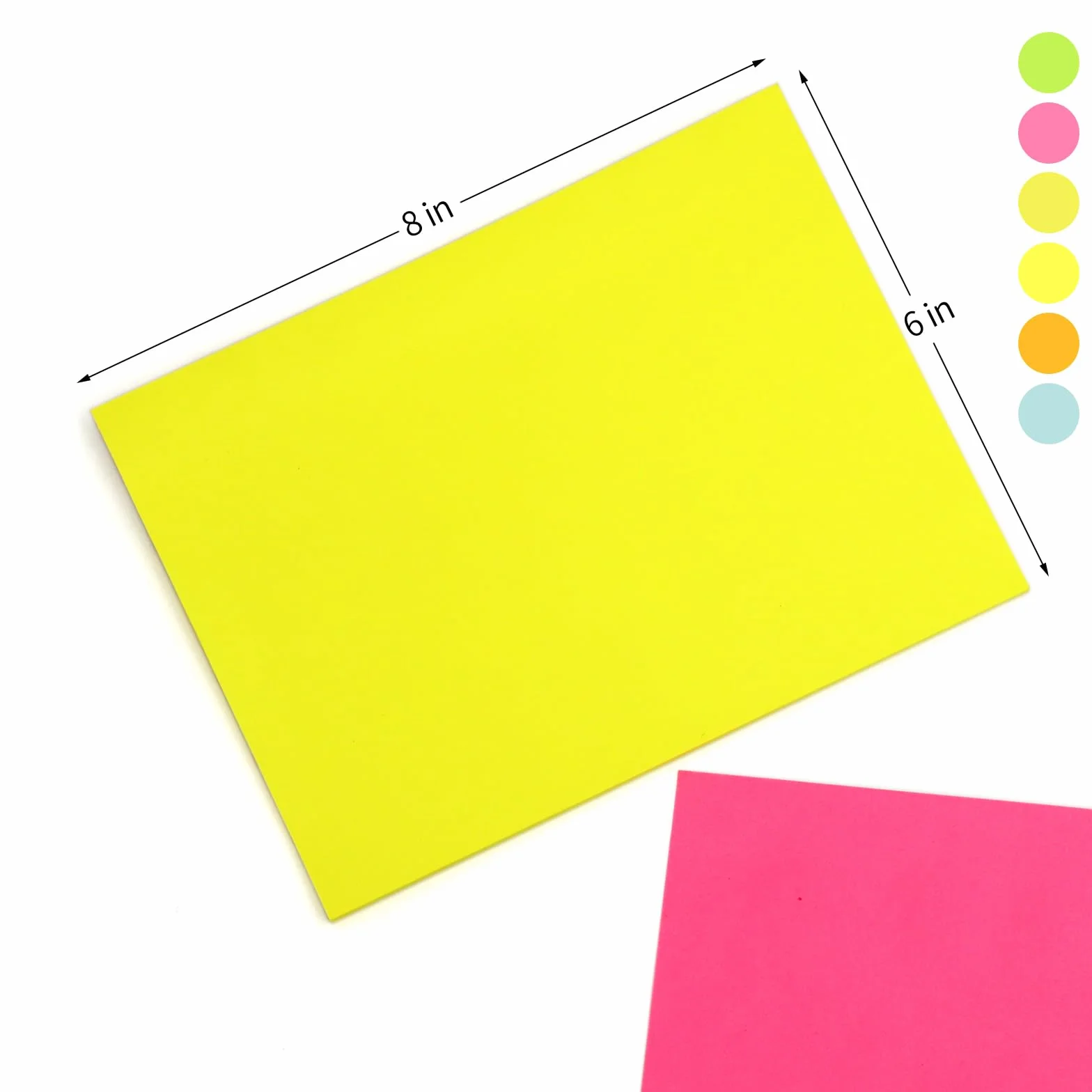 Blocs géants adhésifs extra larges 203x152mm 6 couleurs brillantes 50 feuilles 6 blocs