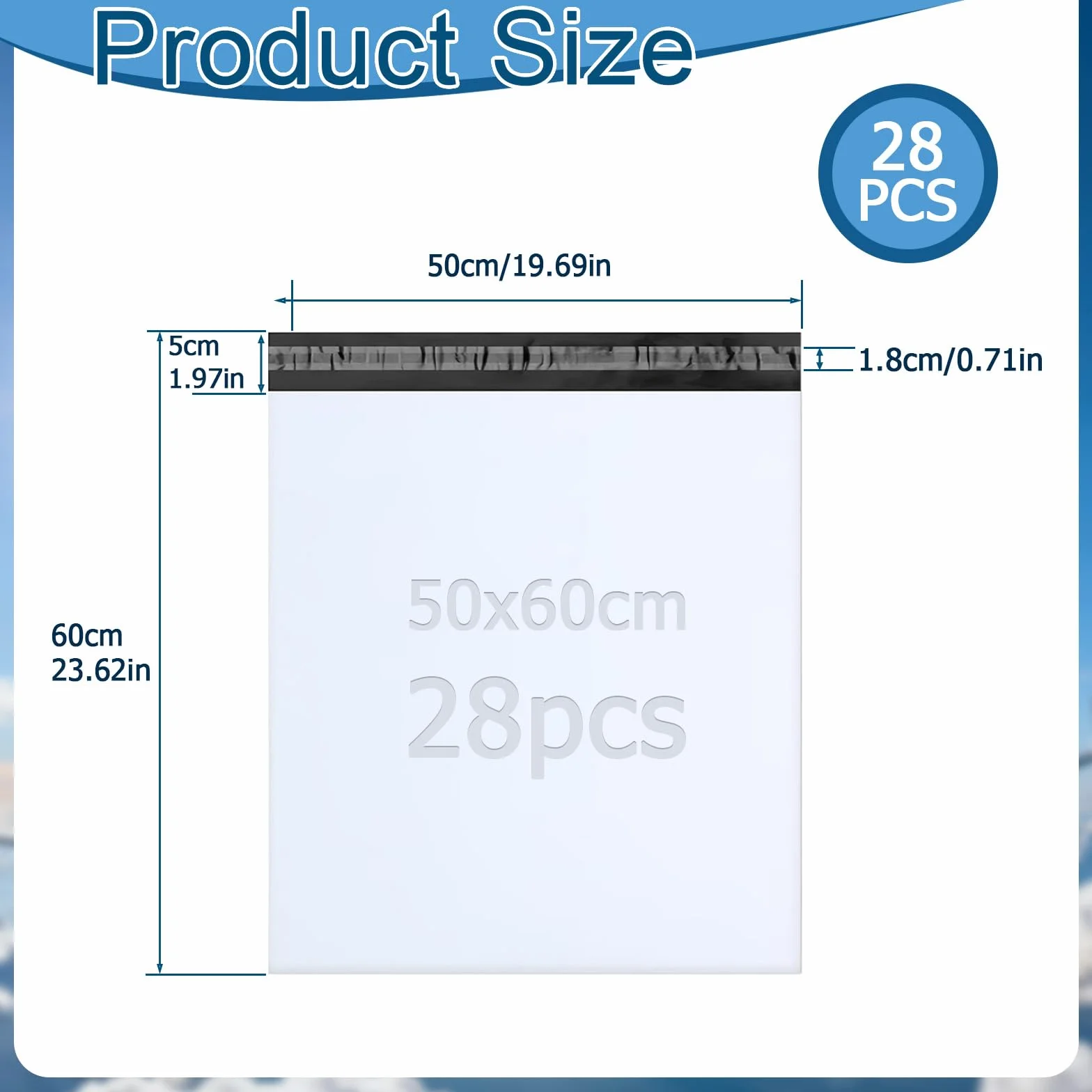 Enveloppe Plastique Expedition 28 Pièces 50x60cm Autoadhésive Sac Opaques