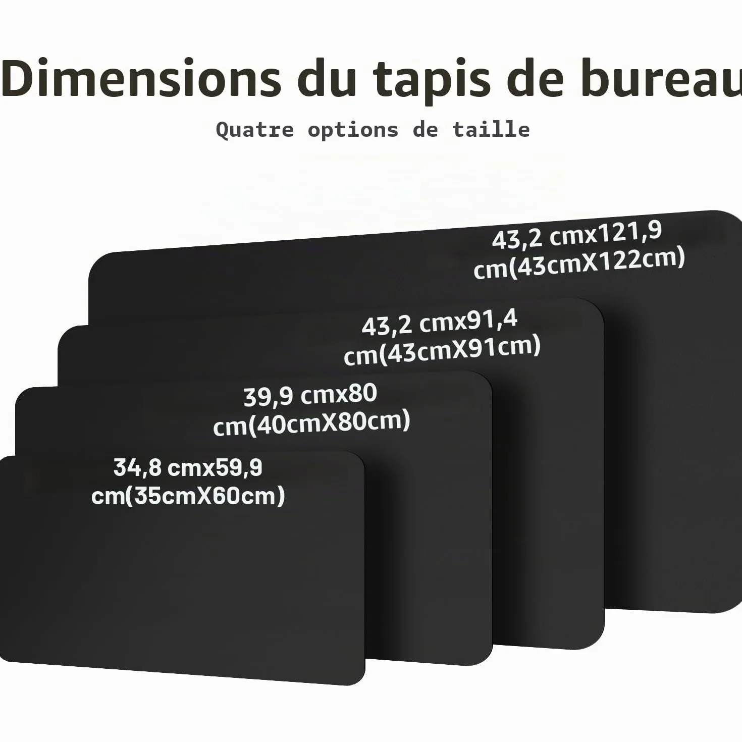 Sous-main tapis de bureau cuir PU 80x40 cm noir antidérapant protection étanche