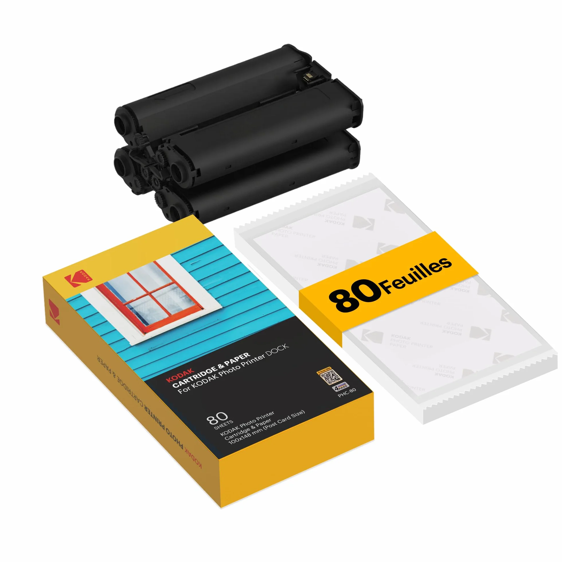 KODAK 4PASS Cartouche 10x15cm für KODAK Dock Plus, 80 Feuilles