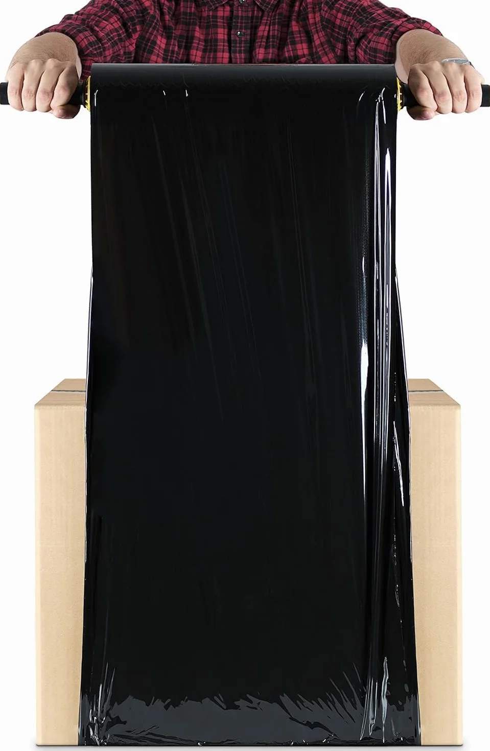 RAGO Film étirable noir 130 m 7,5 × 7,5 × 40 cm pour déménagement et protection colis