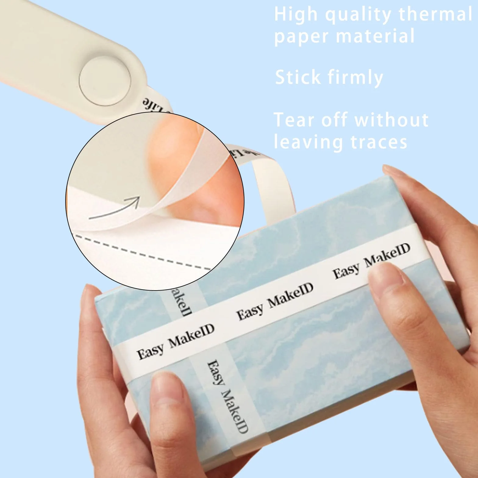 Ruban pour Makeid Etiqueteuse, 16mm x 4m Rouleau Etiquettes Autocollantes Thermiques Blanches