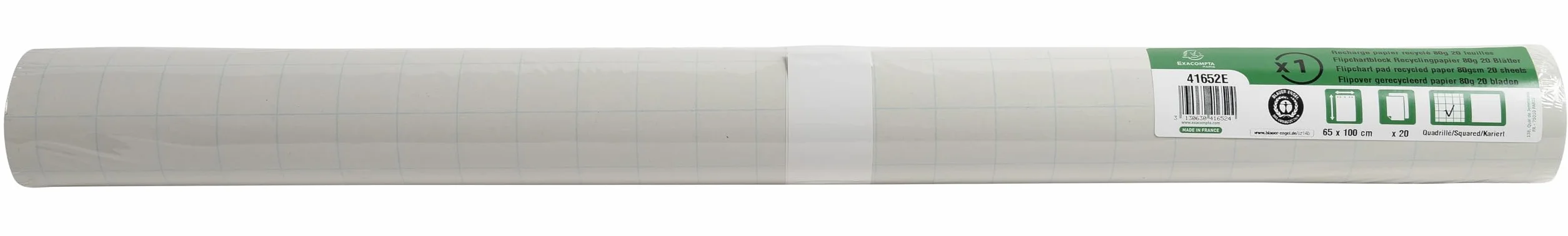 Exacompta Carton 5 Recharges Papier FOREVER Tableaux Conférence 80 g/m2 20 Feuilles Microperforées 65x100 cm