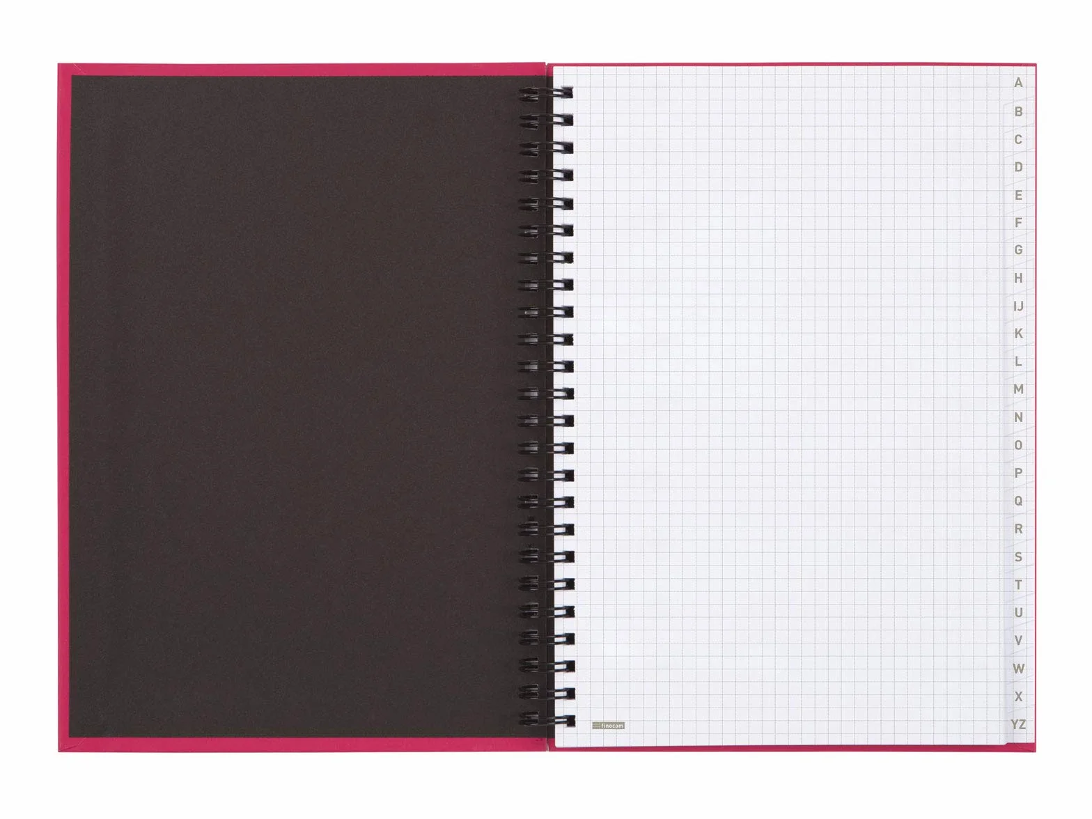 Finocam Répertoire A5 à double spirale fermé par élastique 48 pages Magenta
