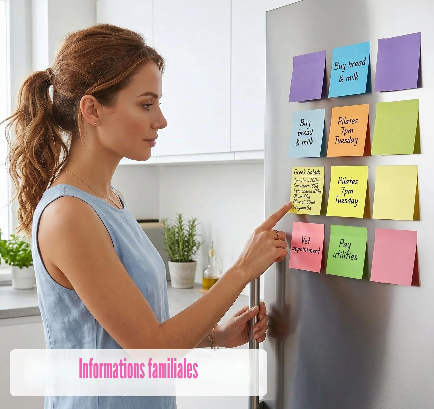 Agoer 1000 Feuillets Notes Sticky Notes 10 Couleurs Vives 76 x 76 mm Super Sticky Notes Autocollantes