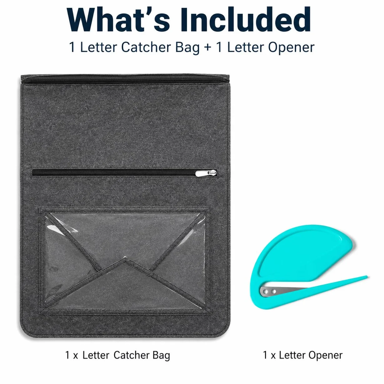 Katai Sac de rangement pour boîte aux lettres - Ajustement universel - Gris - Ouvre-lettre ergonomique