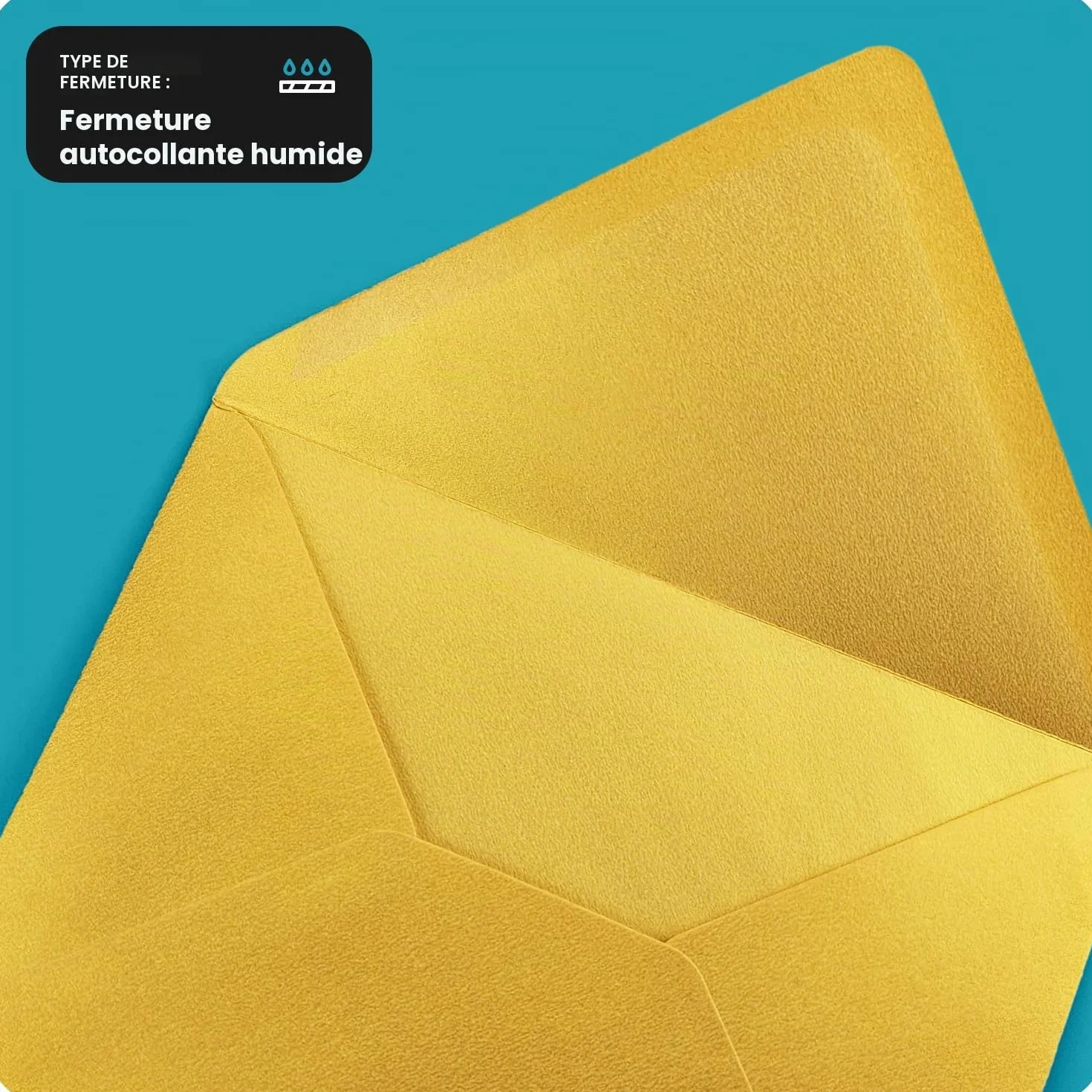 Aster Metallic Cherish Netuno 25 enveloppes nacrées dorées B6 125 x 175 mm 120g