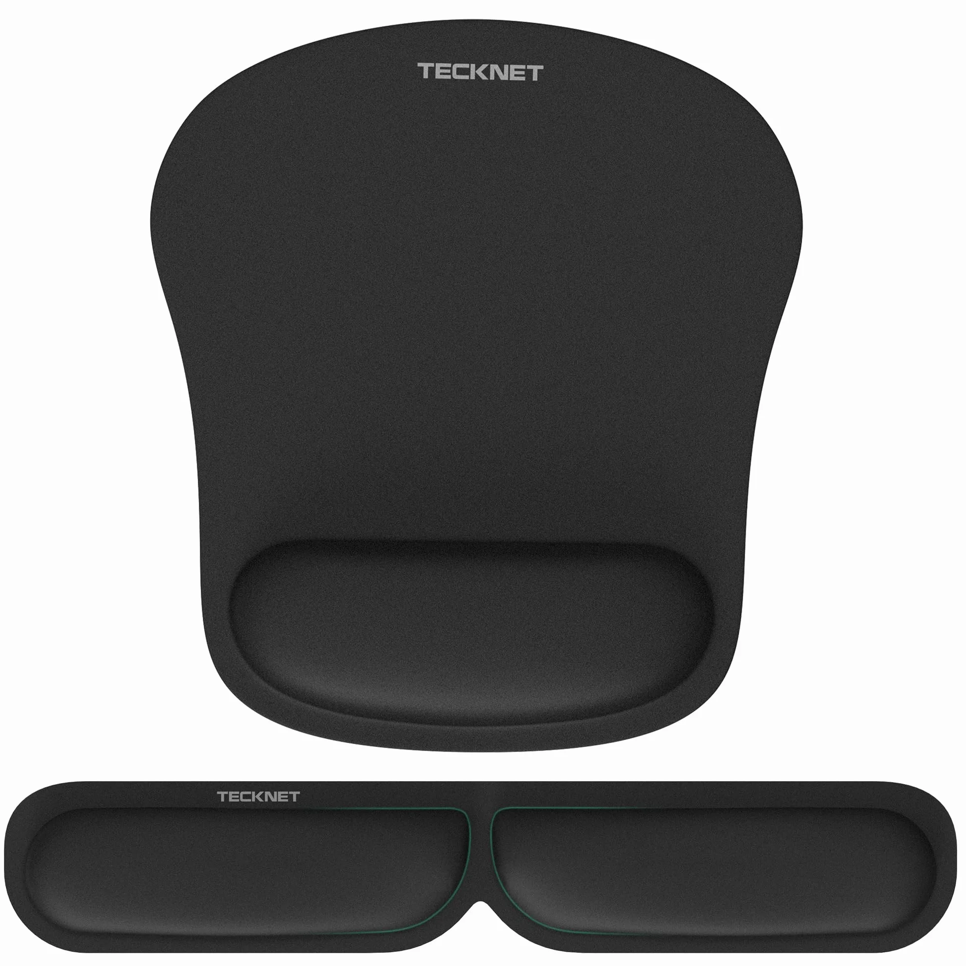 TECKNET Tapis de Souris et Repose-Poignet Clavier, Mouse Pad Ergonomique en Mousse à Mémoire Antidérapant Imperméable