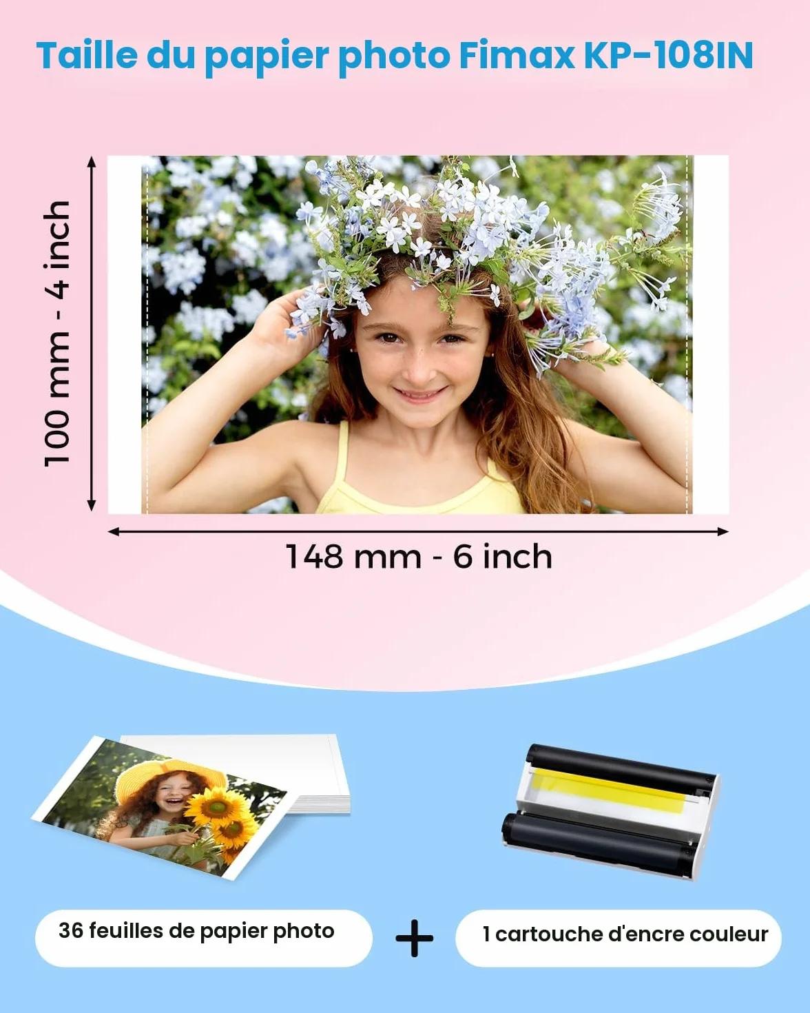 Canon Selphy Papier Photo 10x15 Rechange CP1500 CP1300 CP1200 CP910 CP1000 KP-36IN 3115B001 A6 100x148mm