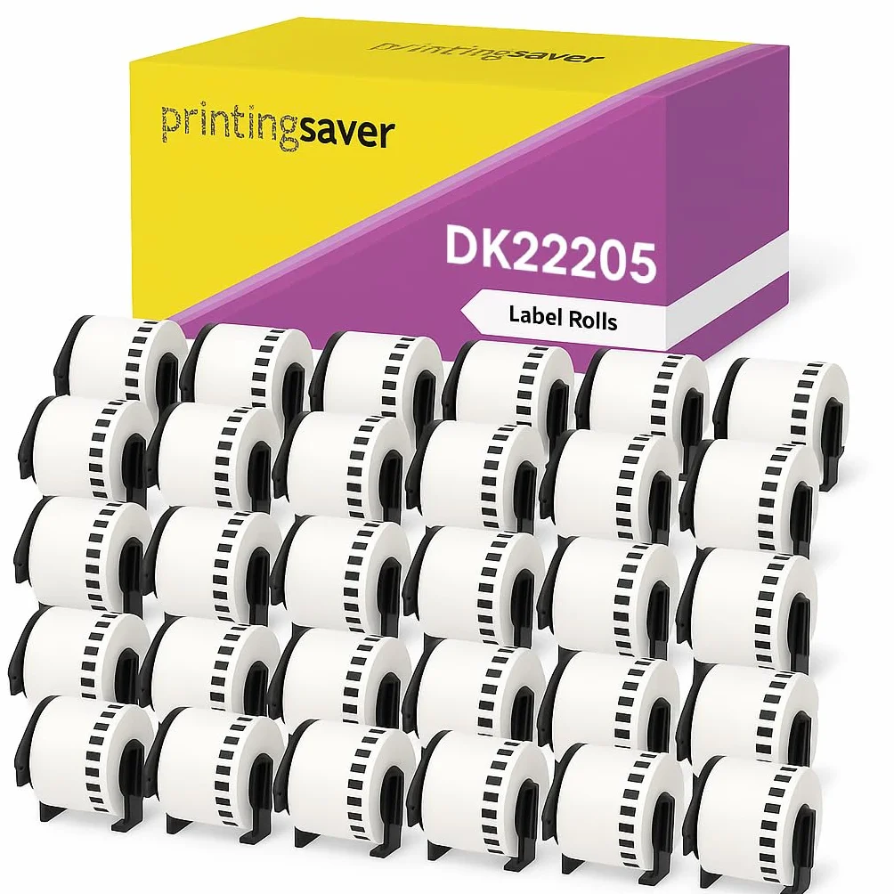 Étiquettes Brother DK 22205 Blanches Continues Compatibles QL-700 710W 500 550 62 mm x 30,48 m