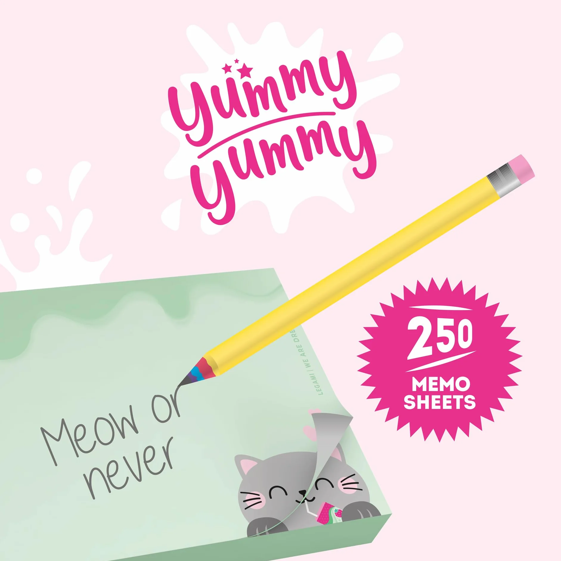 Legami Bloc mémo Yummy Yummy 250 feuilles détachables Papier FSC 7 x 10 x 7 cm