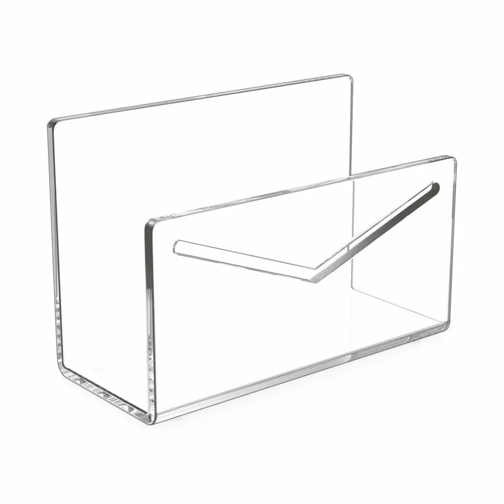 Organiseur de courrier acrylique transparent porte-lettres design compact