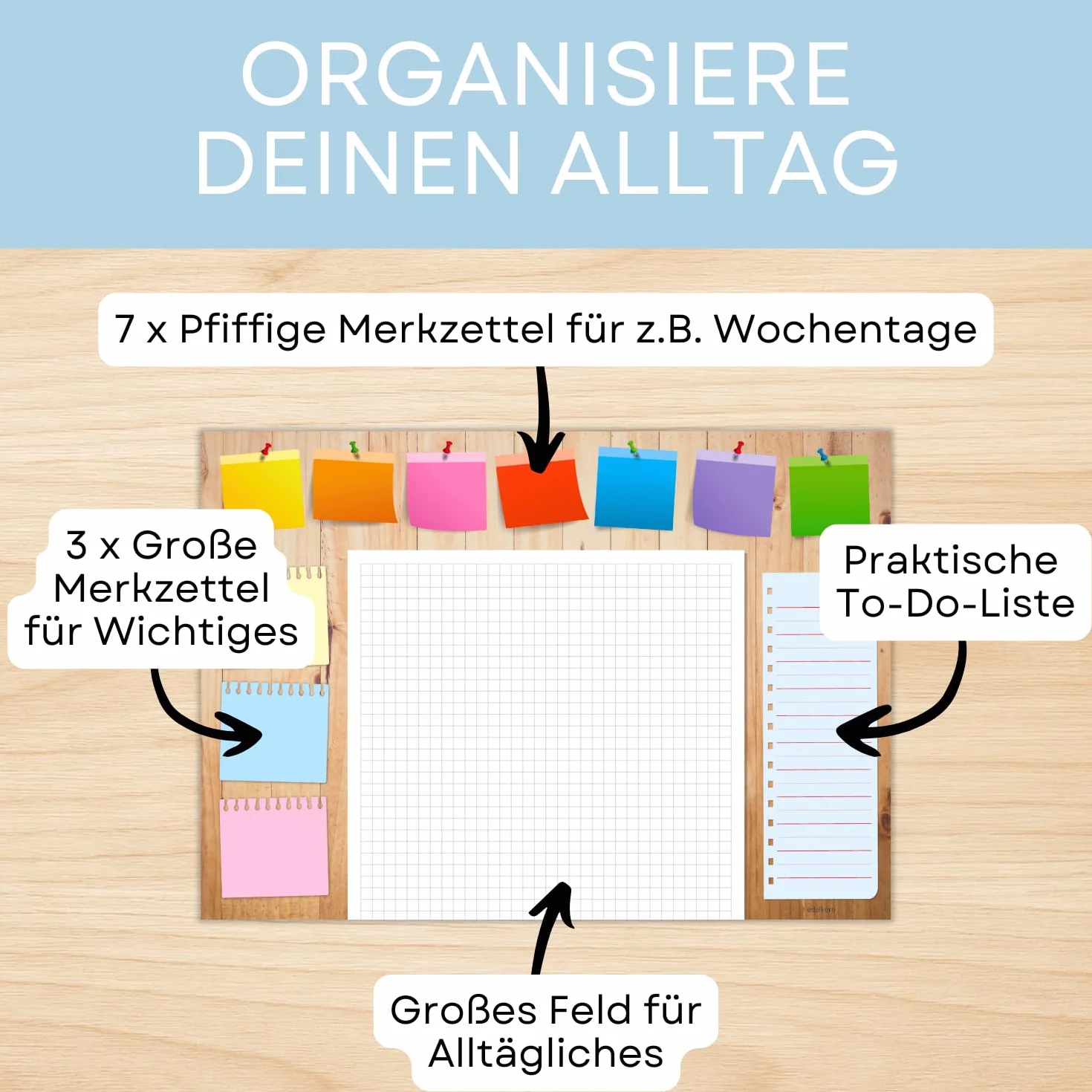 EDELKERN Sous-main en papier A2 pour enfants et adultes - Bloc-notes, organiseur, planificateur