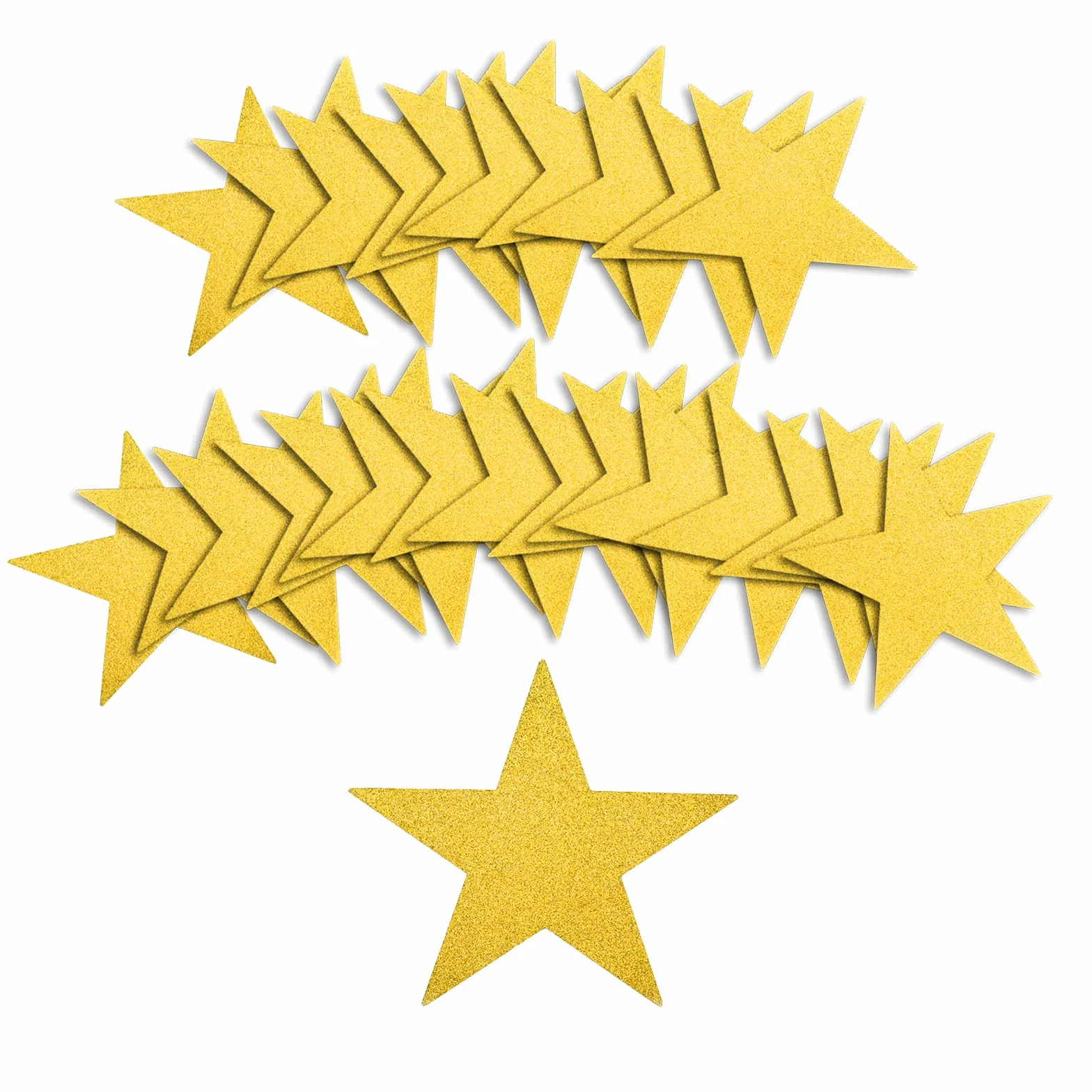 Confettis en Papier Étoile Scintillante 15,3cm 50pcs Découpes d'Étoiles pour Tableau d'Affichage Fête (Or)
