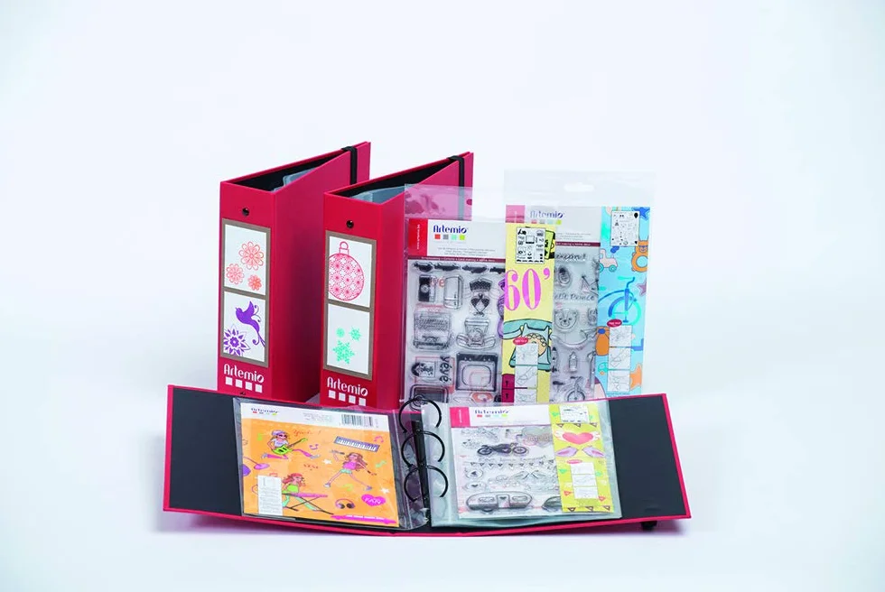 Artemio Farde de Rangement pour Tampon Transparent Plastique Multicolore 22,4 x 7,2 x 25,2 cm